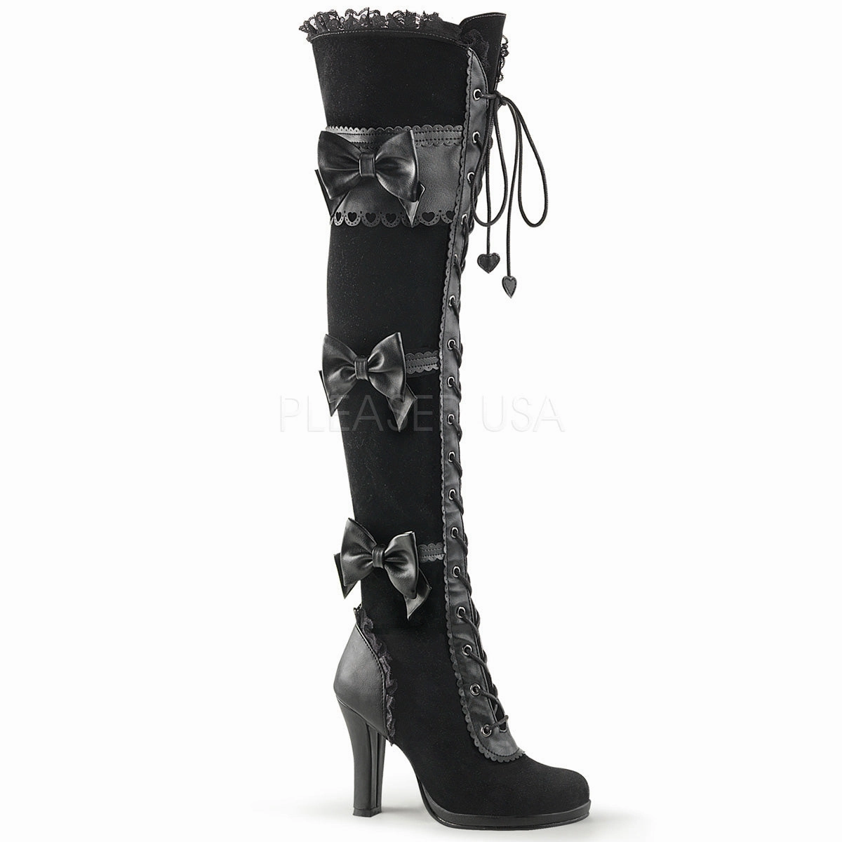 GLAM-300  Black Vegan Leather-Velvet