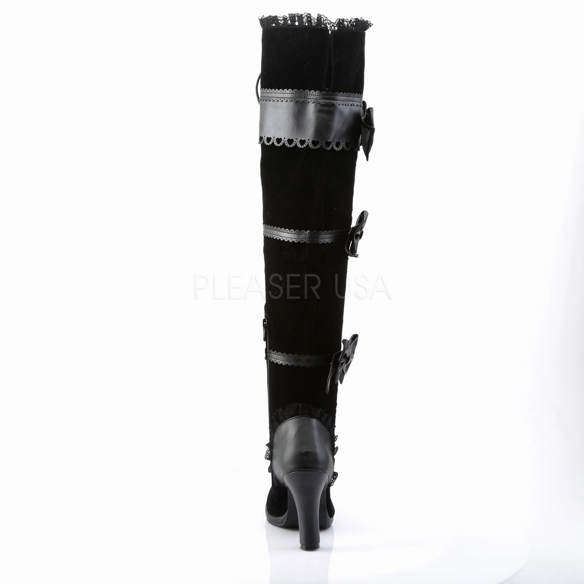 GLAM-300  Black Vegan Leather-Velvet