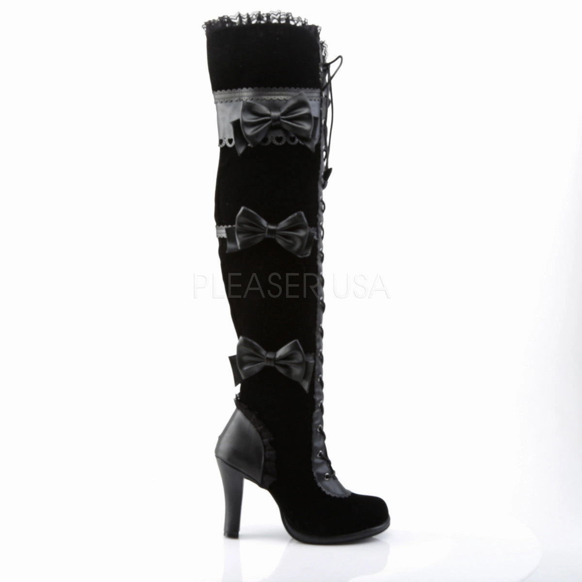 GLAM-300  Black Vegan Leather-Velvet