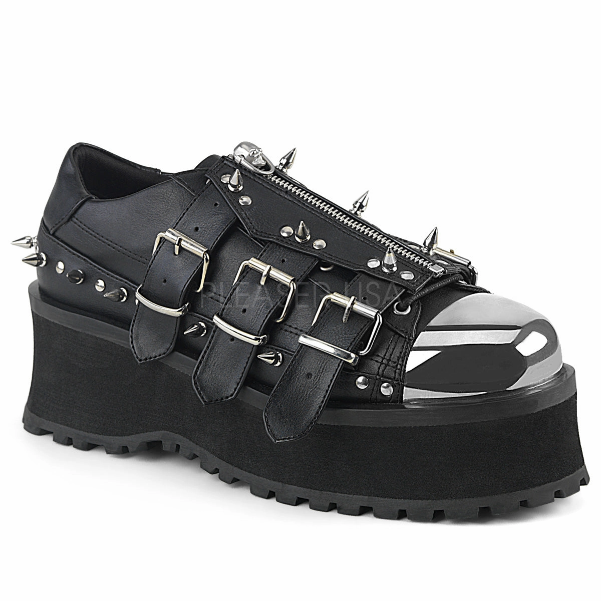 GRAVEDIGGER-03  Black Vegan Leather