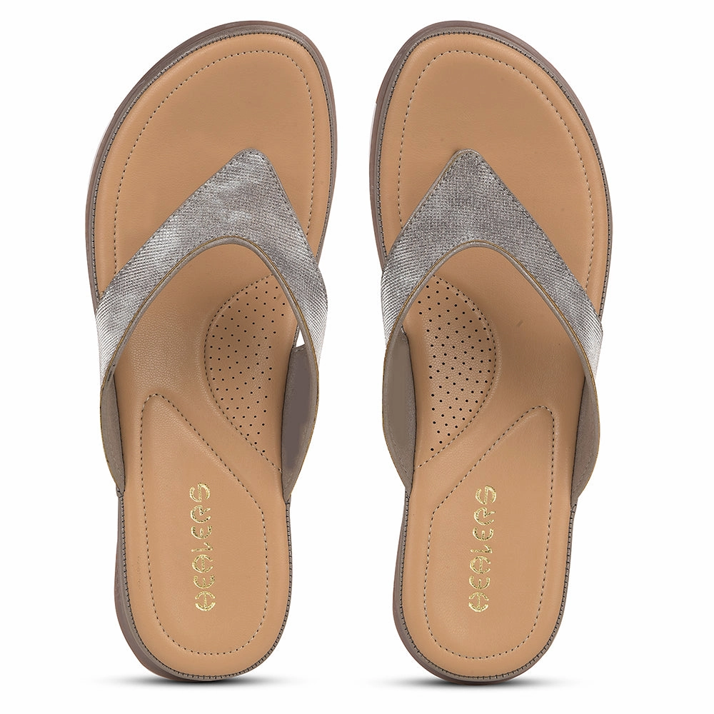 Healers Grey Casual Slipper For Women S424-04 By Liberty