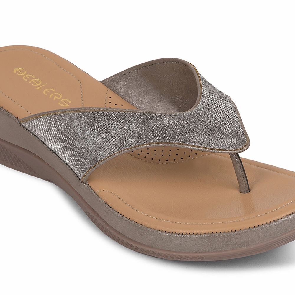 Healers Grey Casual Slipper For Women S424-04 By Liberty