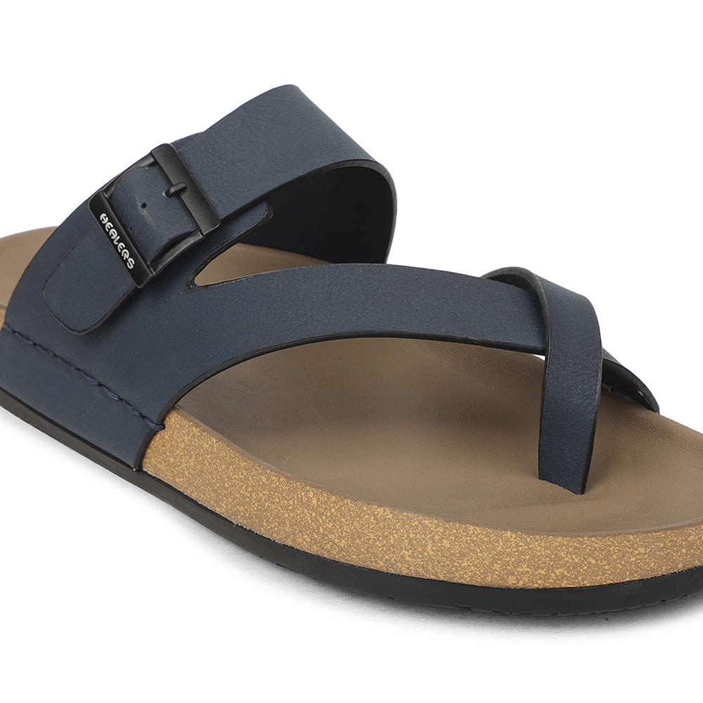 Healers Navy Blue Casual Slipper For Men AOL-6 By Liberty