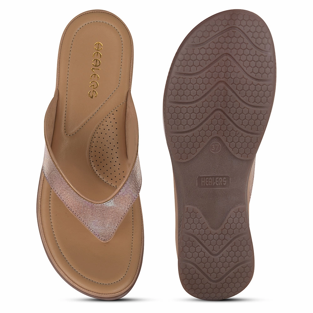 Healers Peach Casual Slipper For Women S424-04 By Liberty