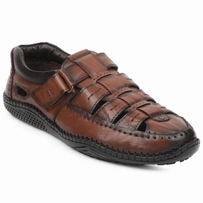 Healers Tan Casual Flat Sandal For Men DSL-3 By Liberty
