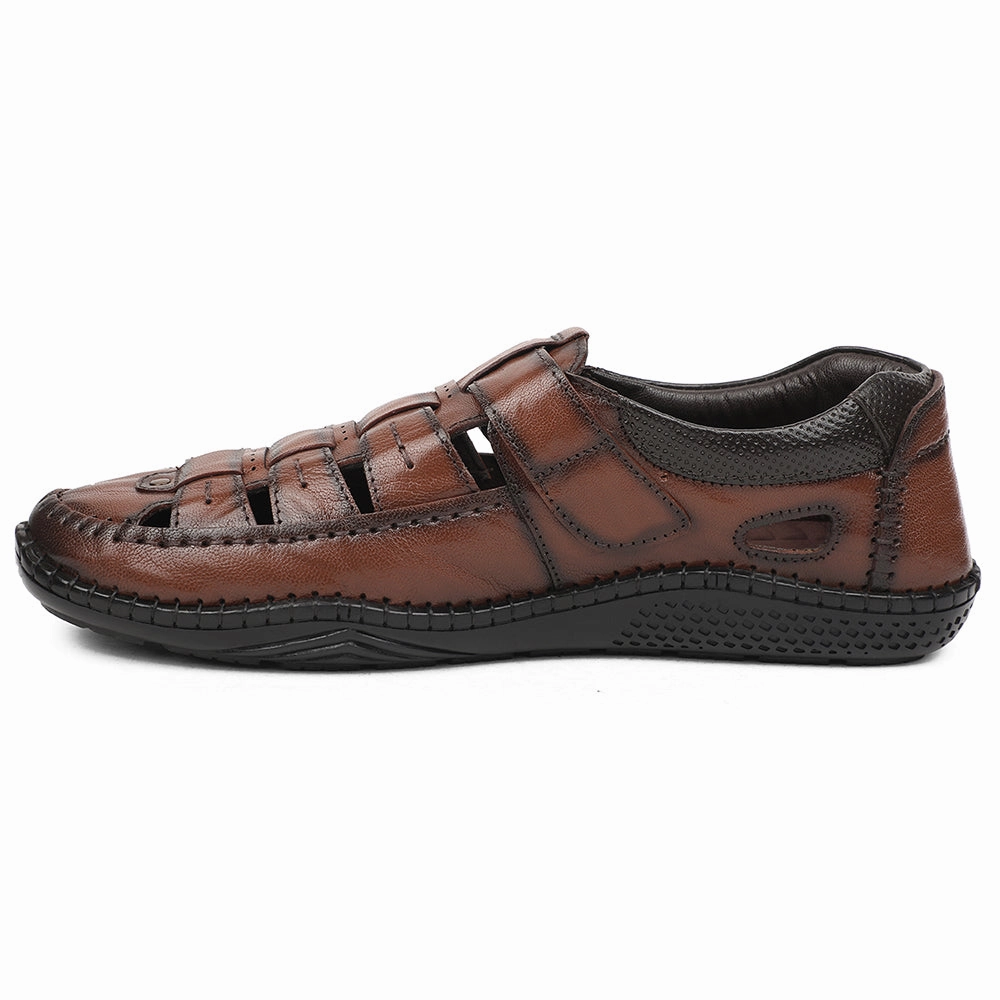 Healers Tan Casual Flat Sandal For Men DSL-3 By Liberty