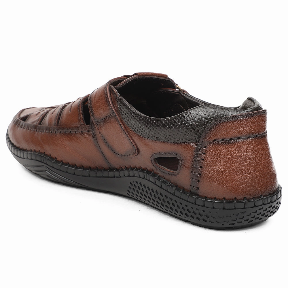 Healers Tan Casual Flat Sandal For Men DSL-3 By Liberty