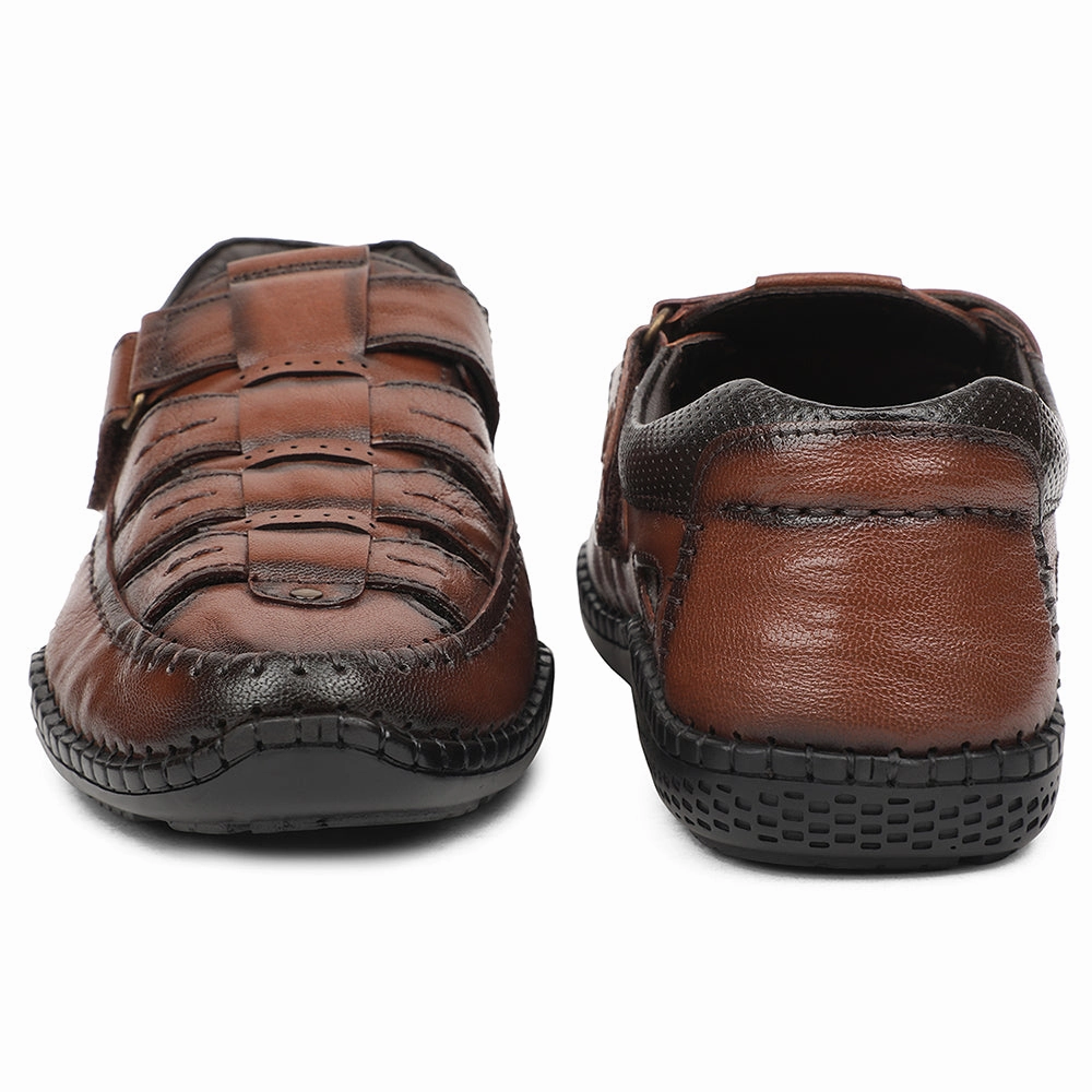 Healers Tan Casual Flat Sandal For Men DSL-3 By Liberty