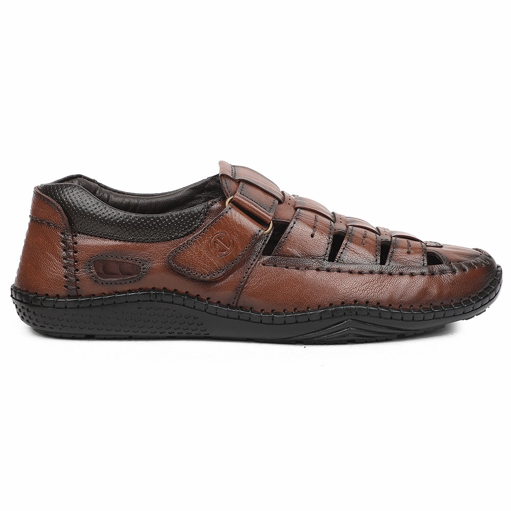 Healers Tan Casual Flat Sandal For Men DSL-3 By Liberty
