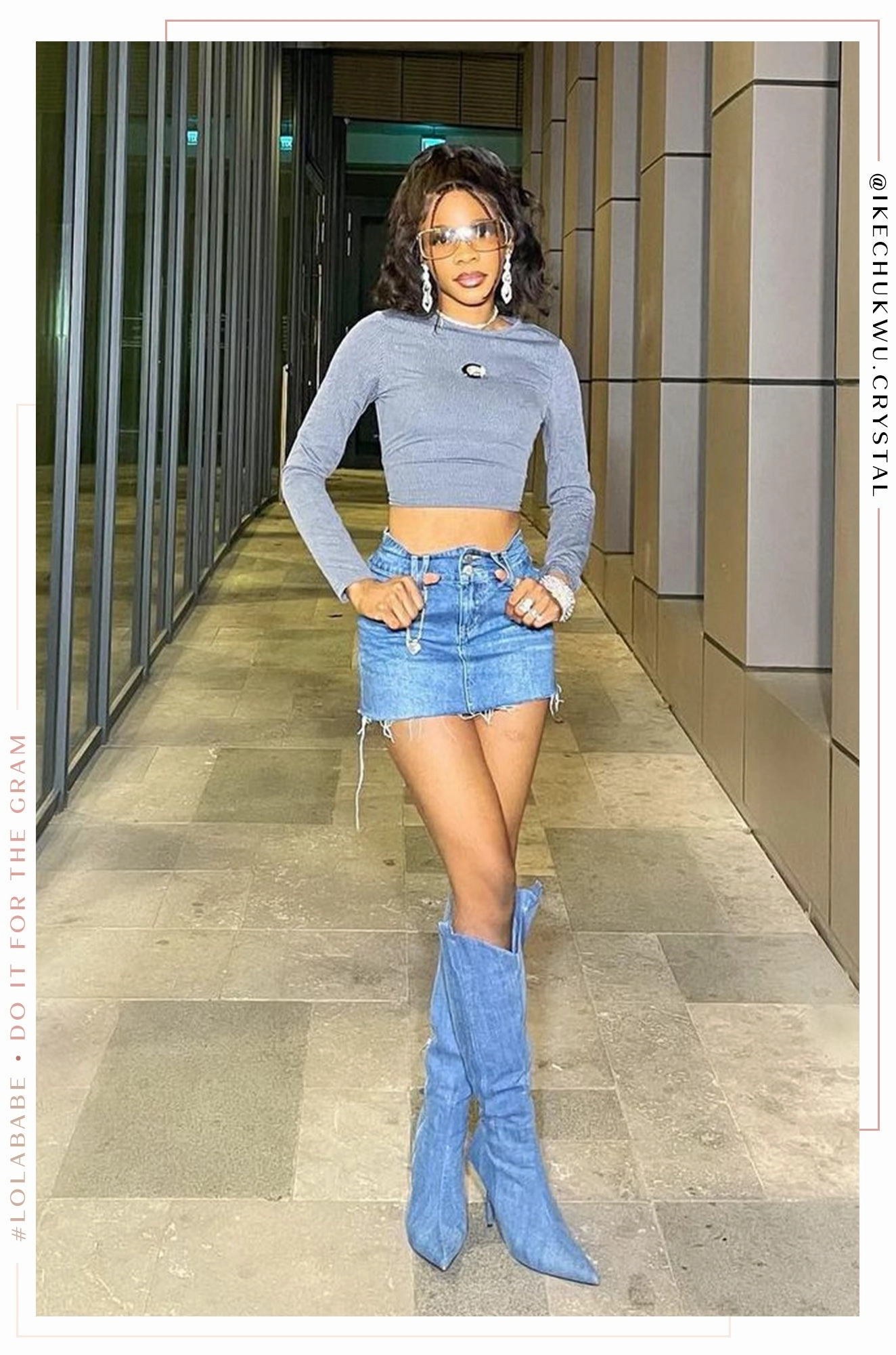 Kaiya High Heel Boots - Denim