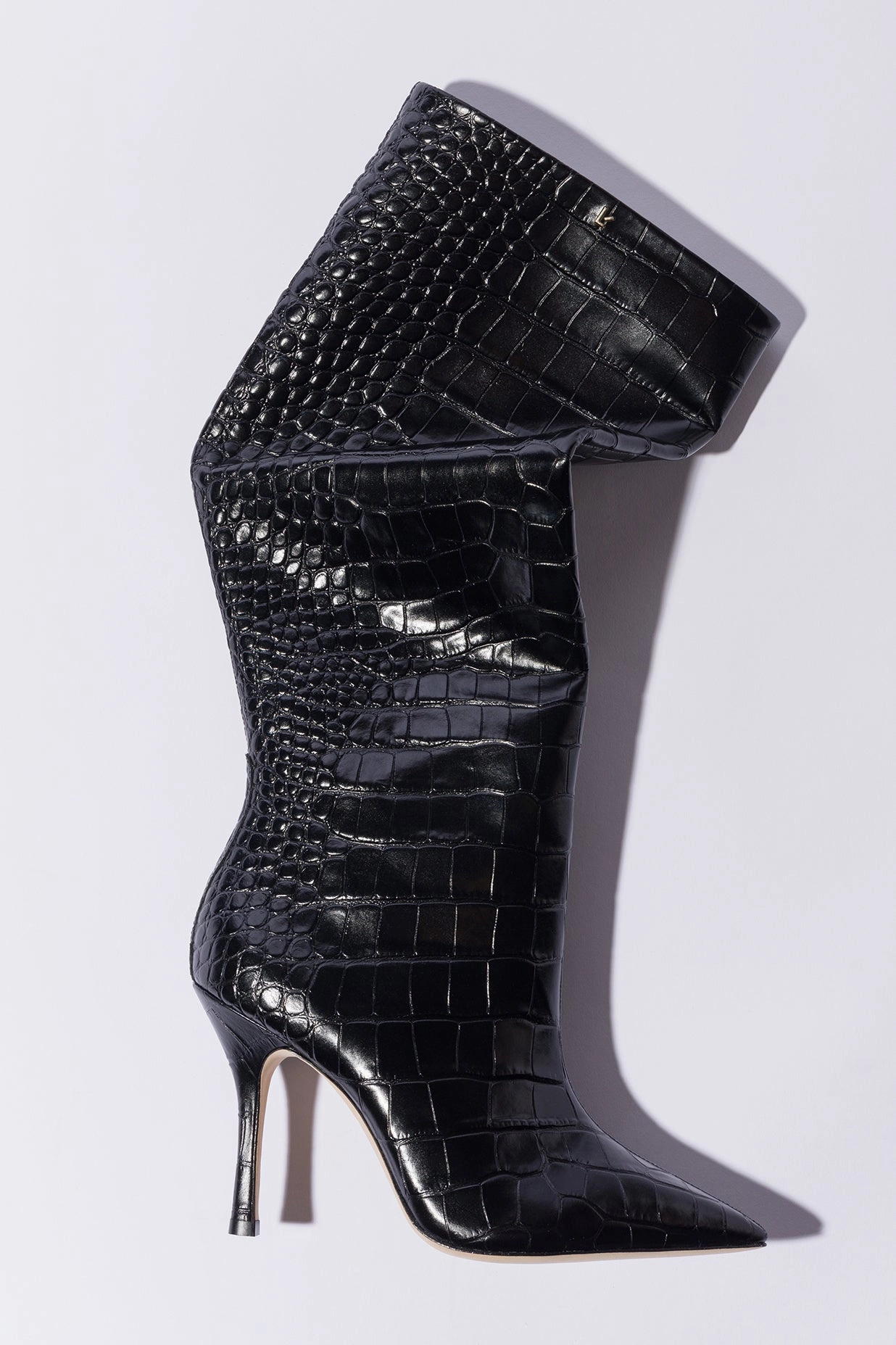 Kate Boot In Black Stamped Leather