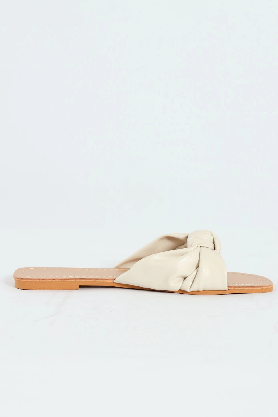 Knotted Single Band Mule Sandal - Off White