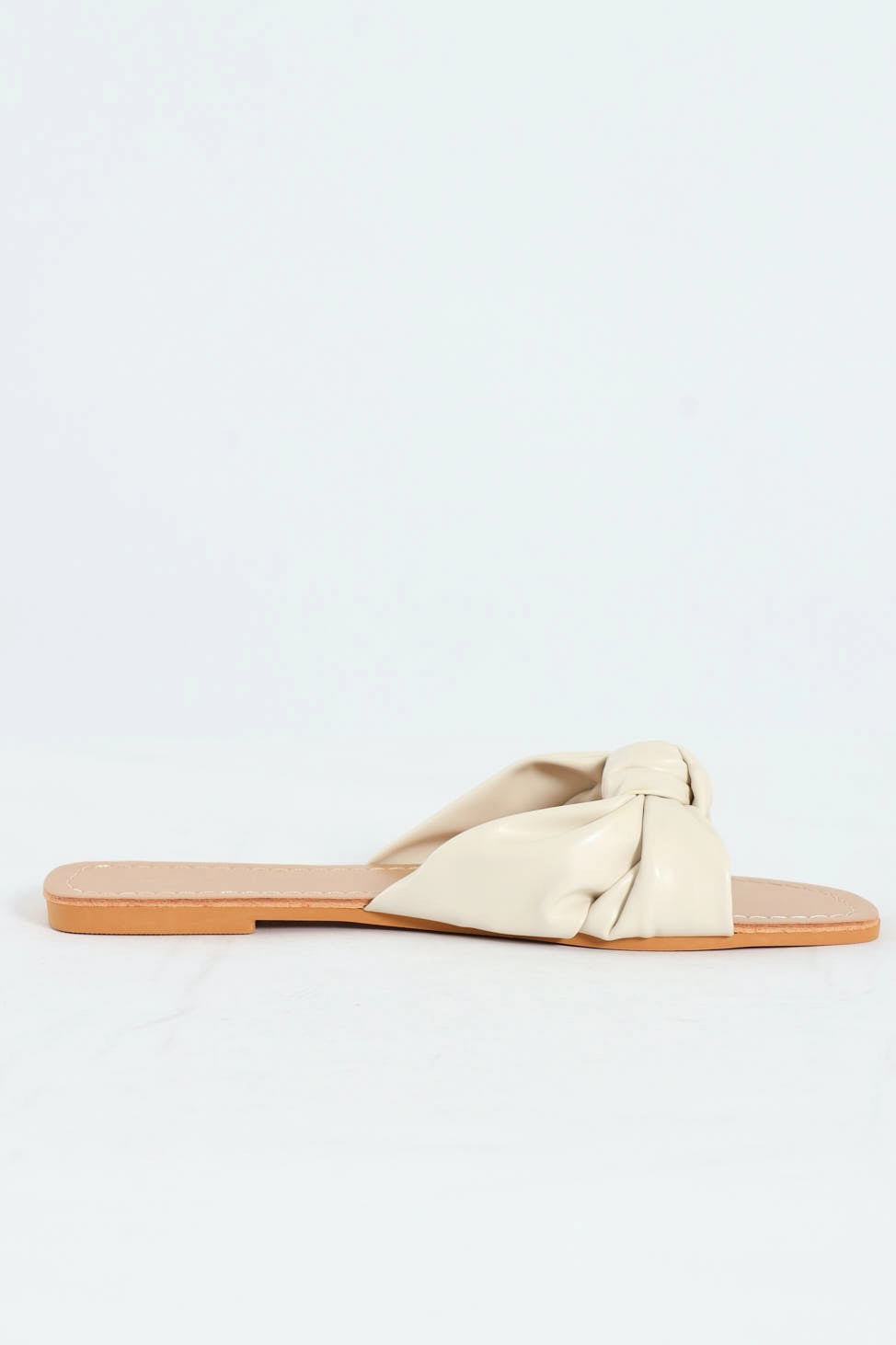 Knotted Single Band Mule Sandal - Off White