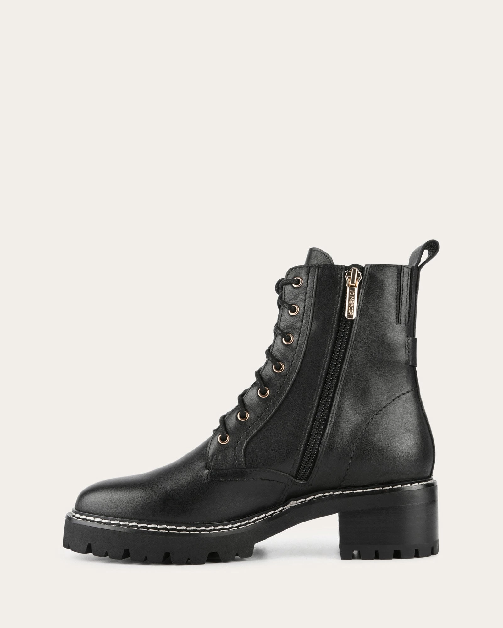 KODA FLAT ANKLE BOOTS BLACK LEATHER