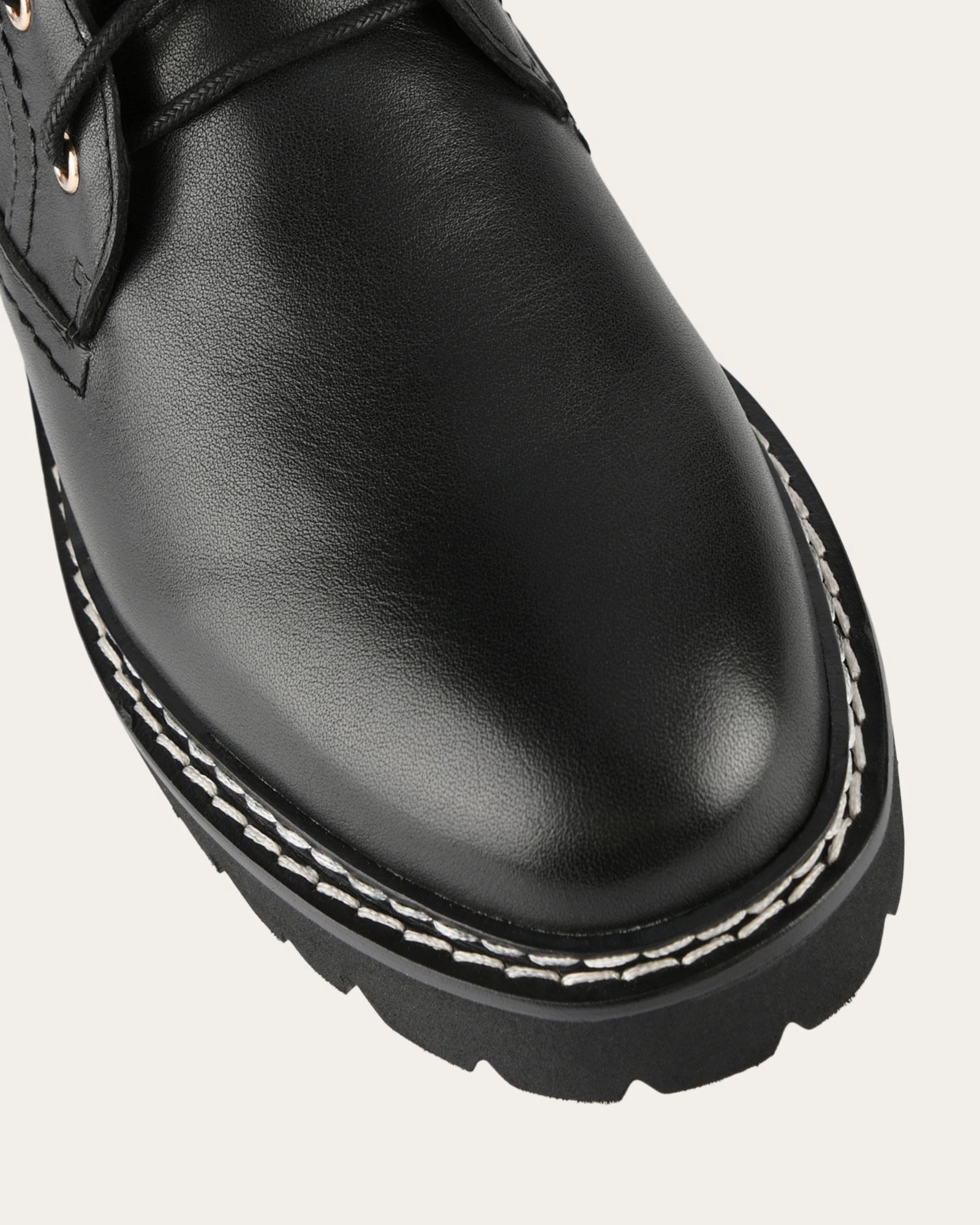 KODA FLAT ANKLE BOOTS BLACK LEATHER