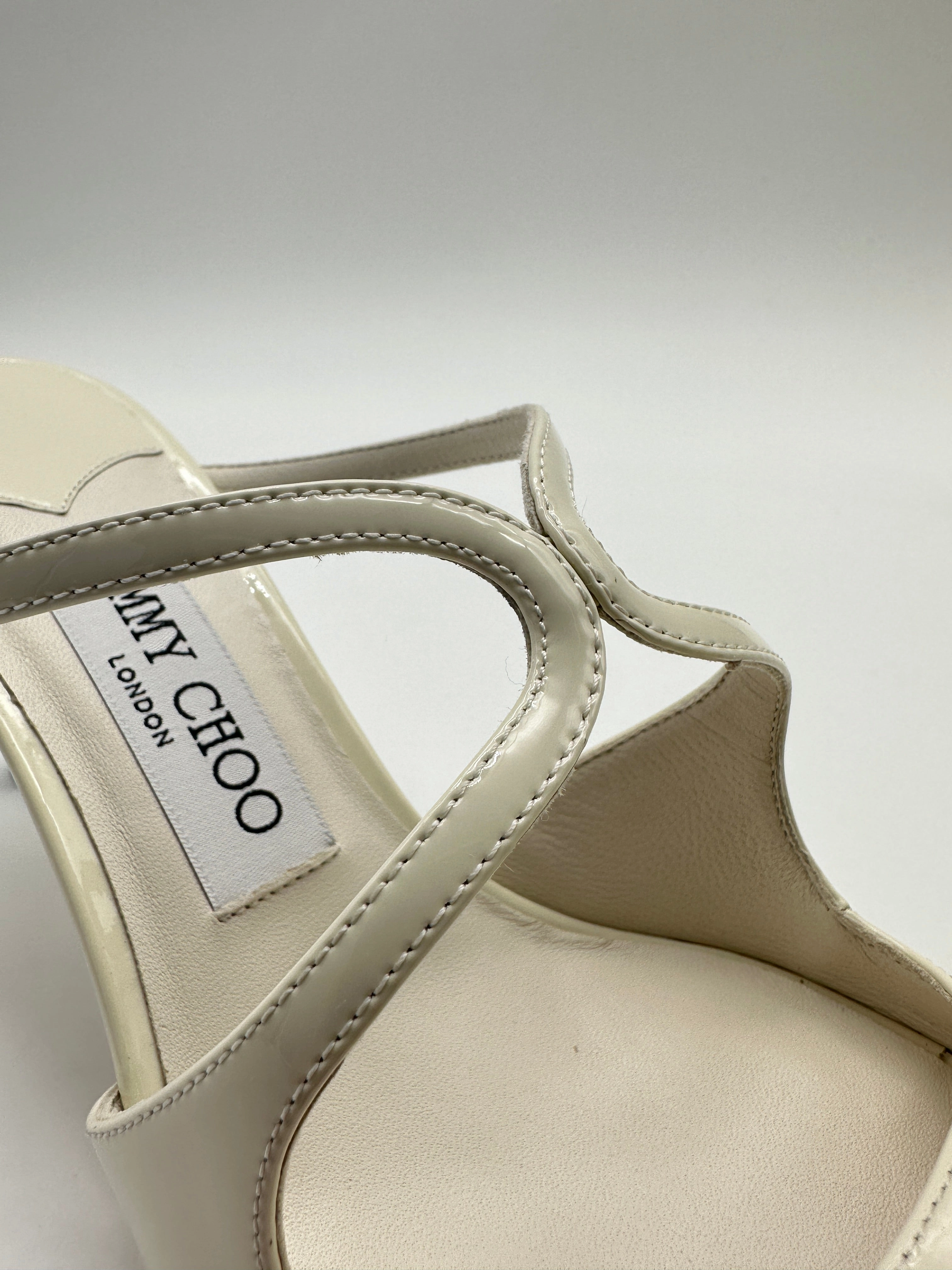 Latte Patent Leather Mules