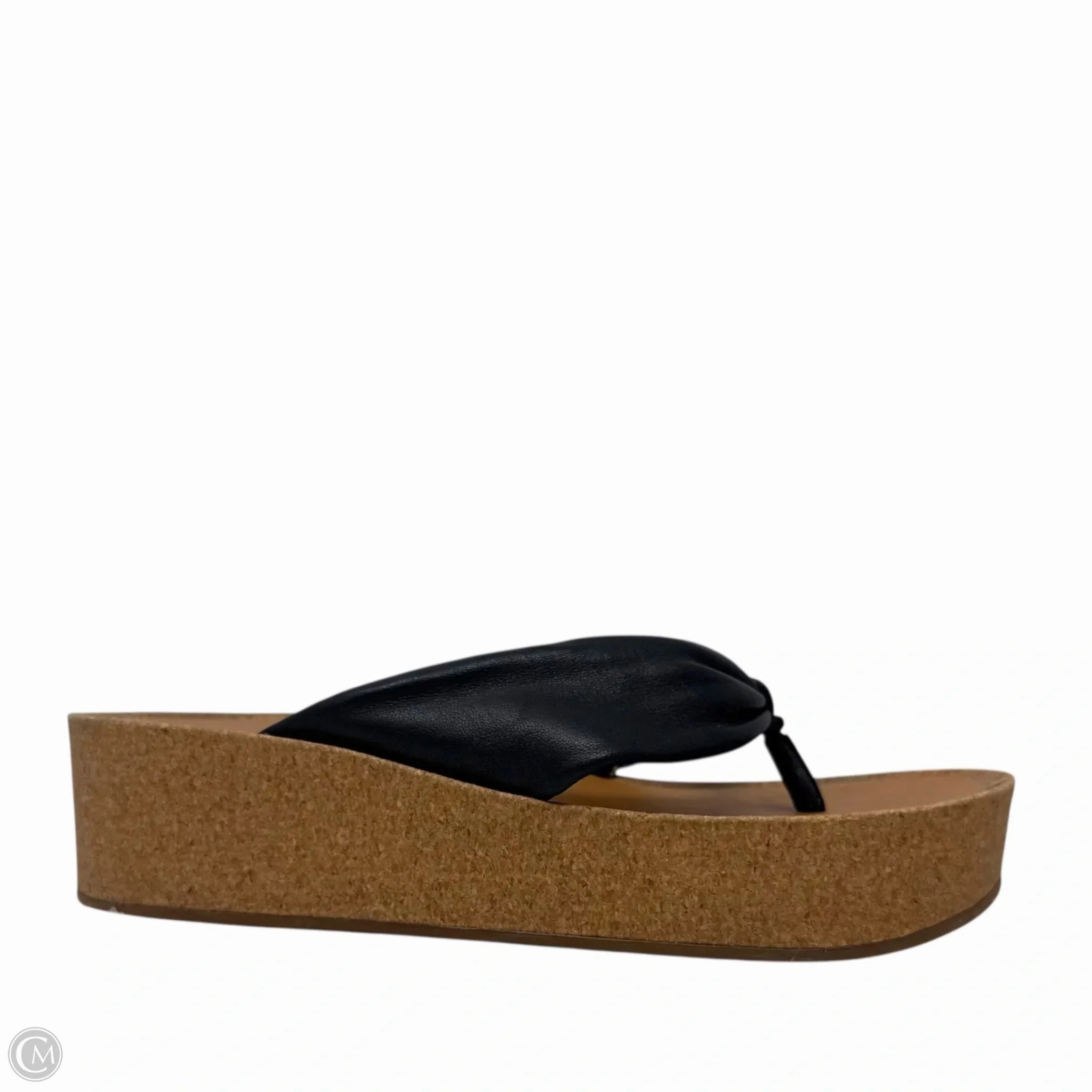 Lellina  Leather Platform Sandals By Lucky Brand In Black, Size: 7.5