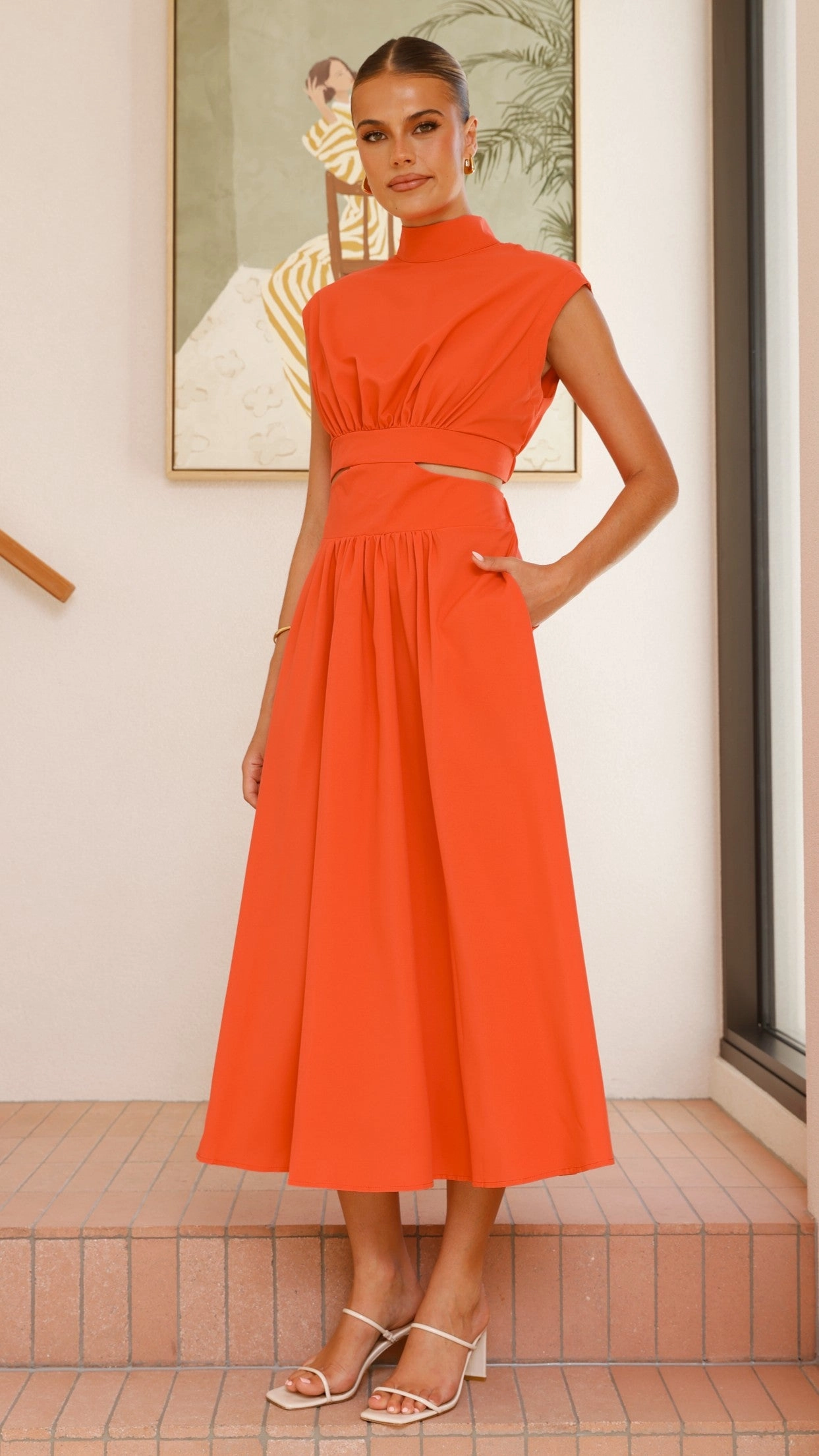Maddison Midi Dress - Scarlet