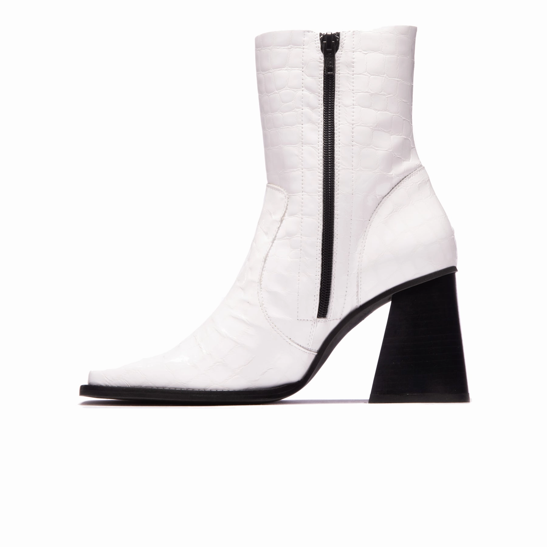 Melana White Croco Leather