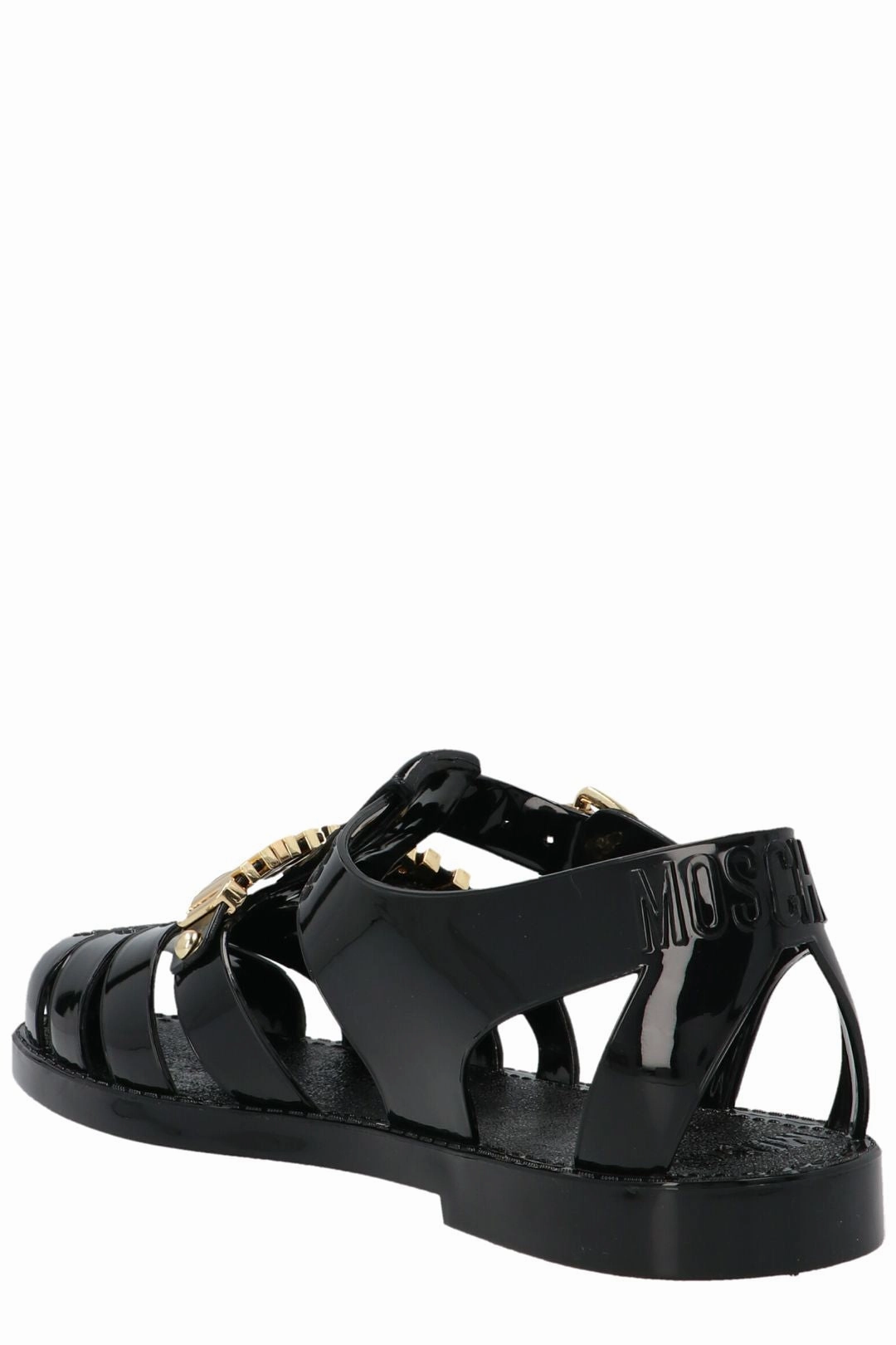 Moschino Logo Plaque Cut-Out Sandals