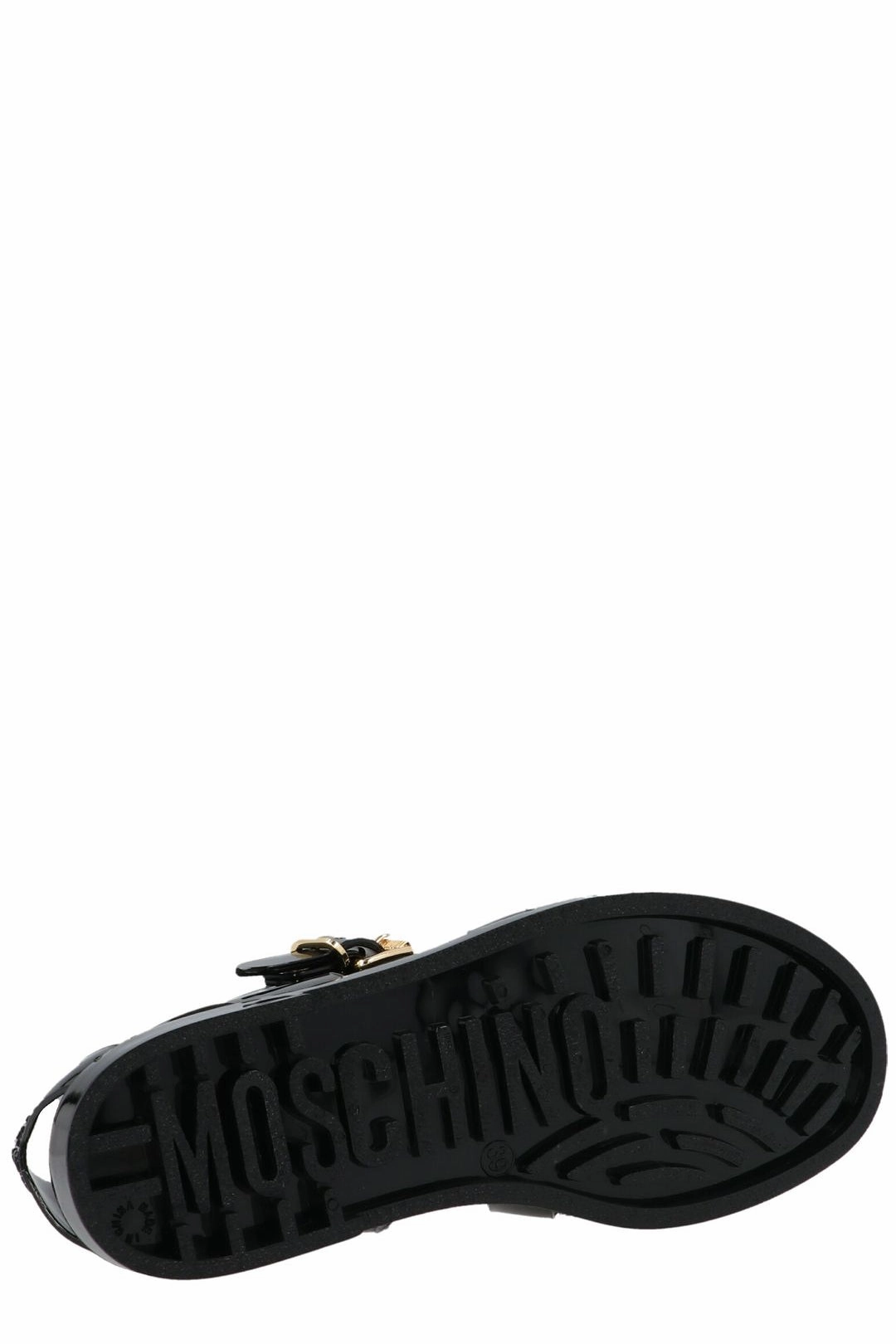 Moschino Logo Plaque Cut-Out Sandals