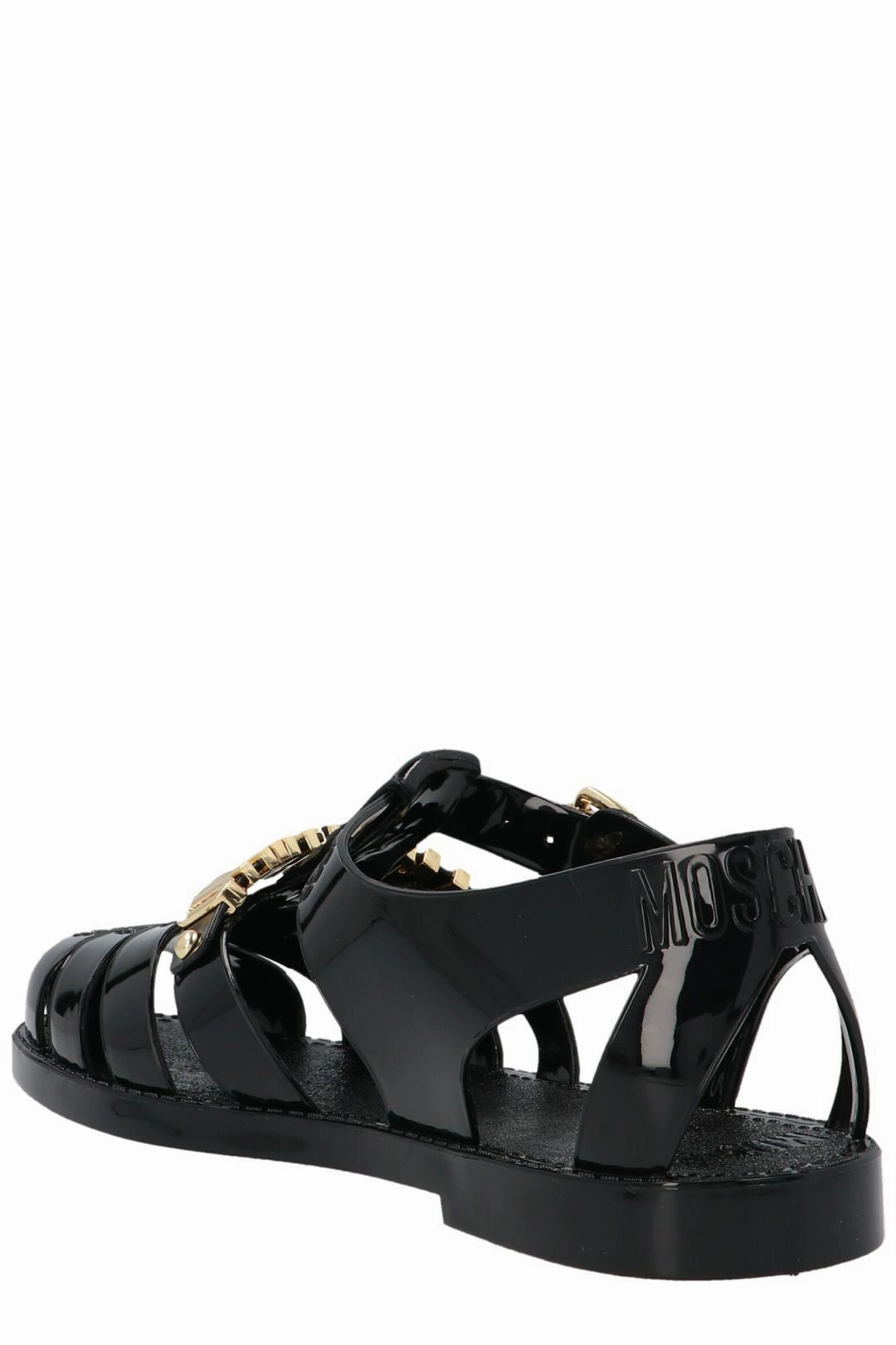 Moschino Logo Plaque Cut-Out Sandals