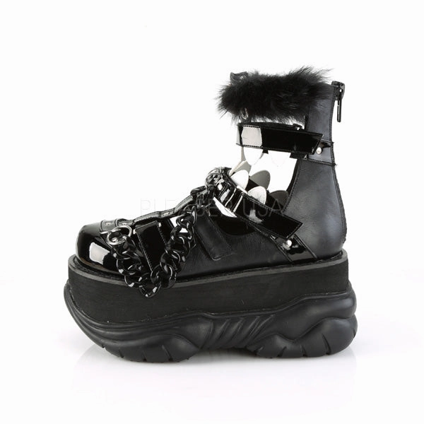 NEPTUNE-150  Black Vegan Leather- Black Patent