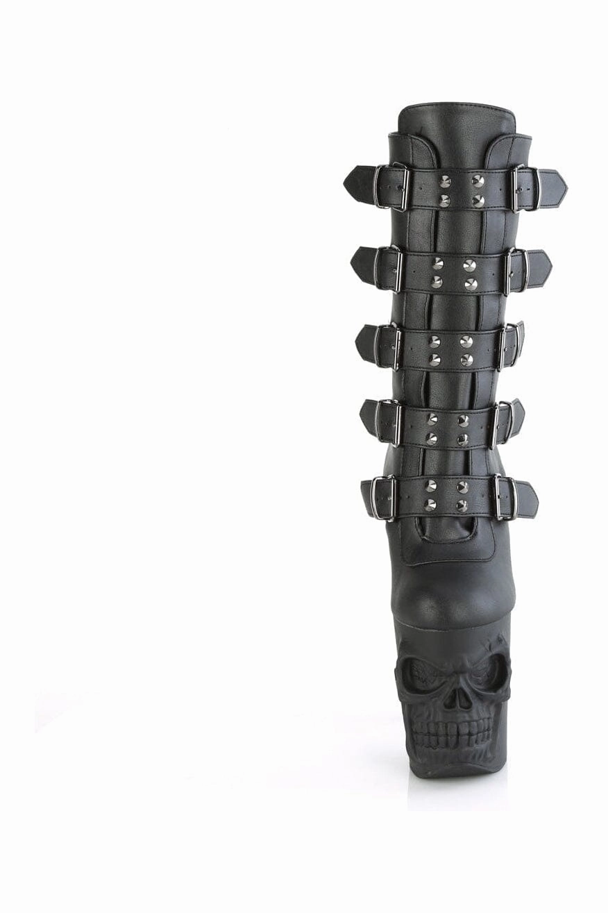 RAPTURE-1052BK Black Faux Leather Knee Boot