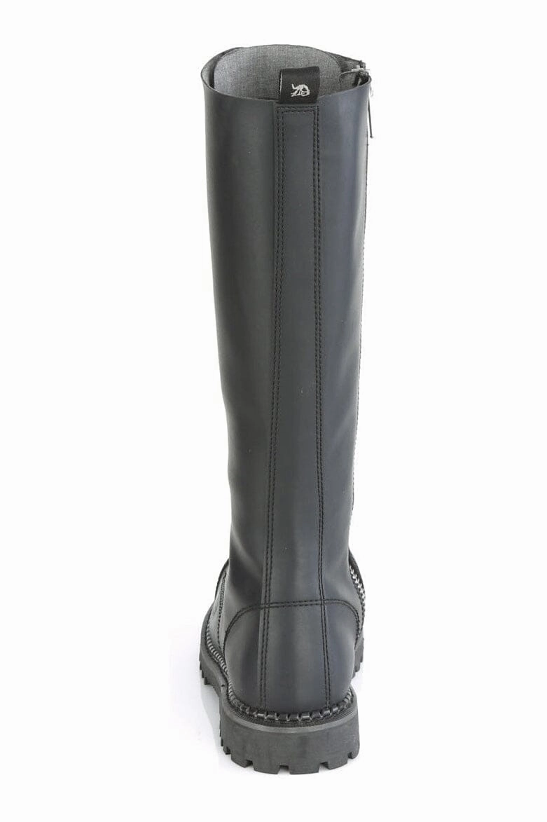 RIOT-20 Black Vegan Leather Knee Boot