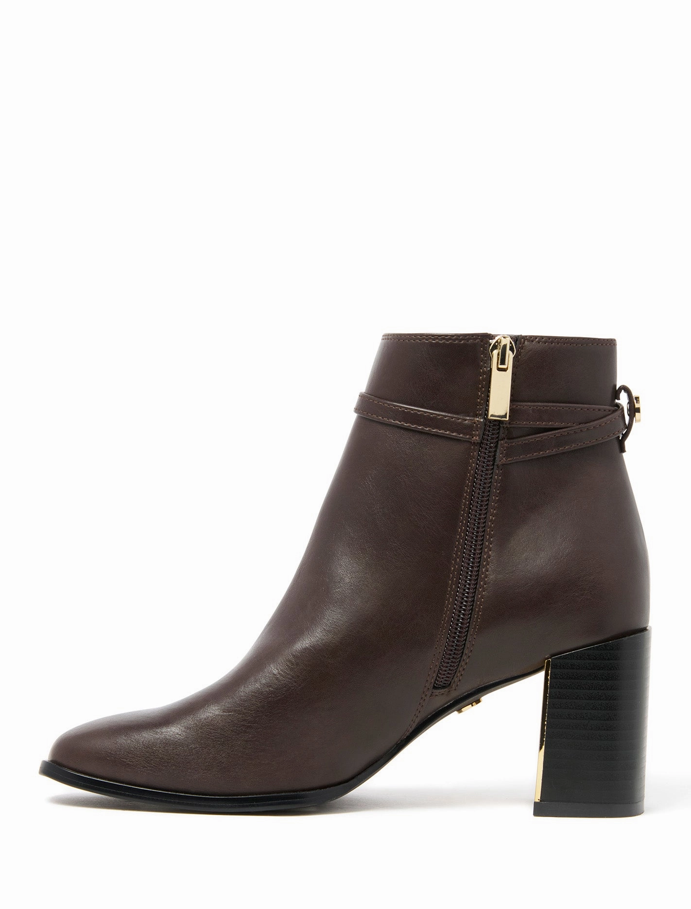 Sadie Strapping Trim Block Heel Ankle Boot