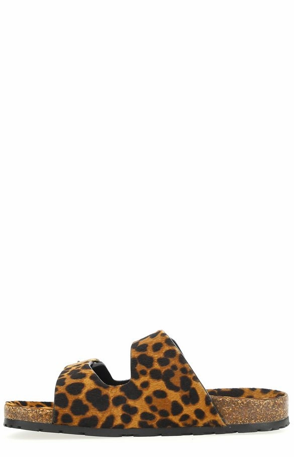 Saint Laurent Leopard Printed Buckle Slides