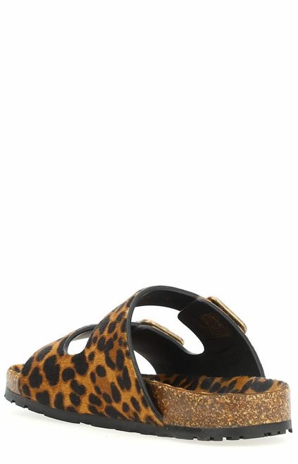 Saint Laurent Leopard Printed Buckle Slides