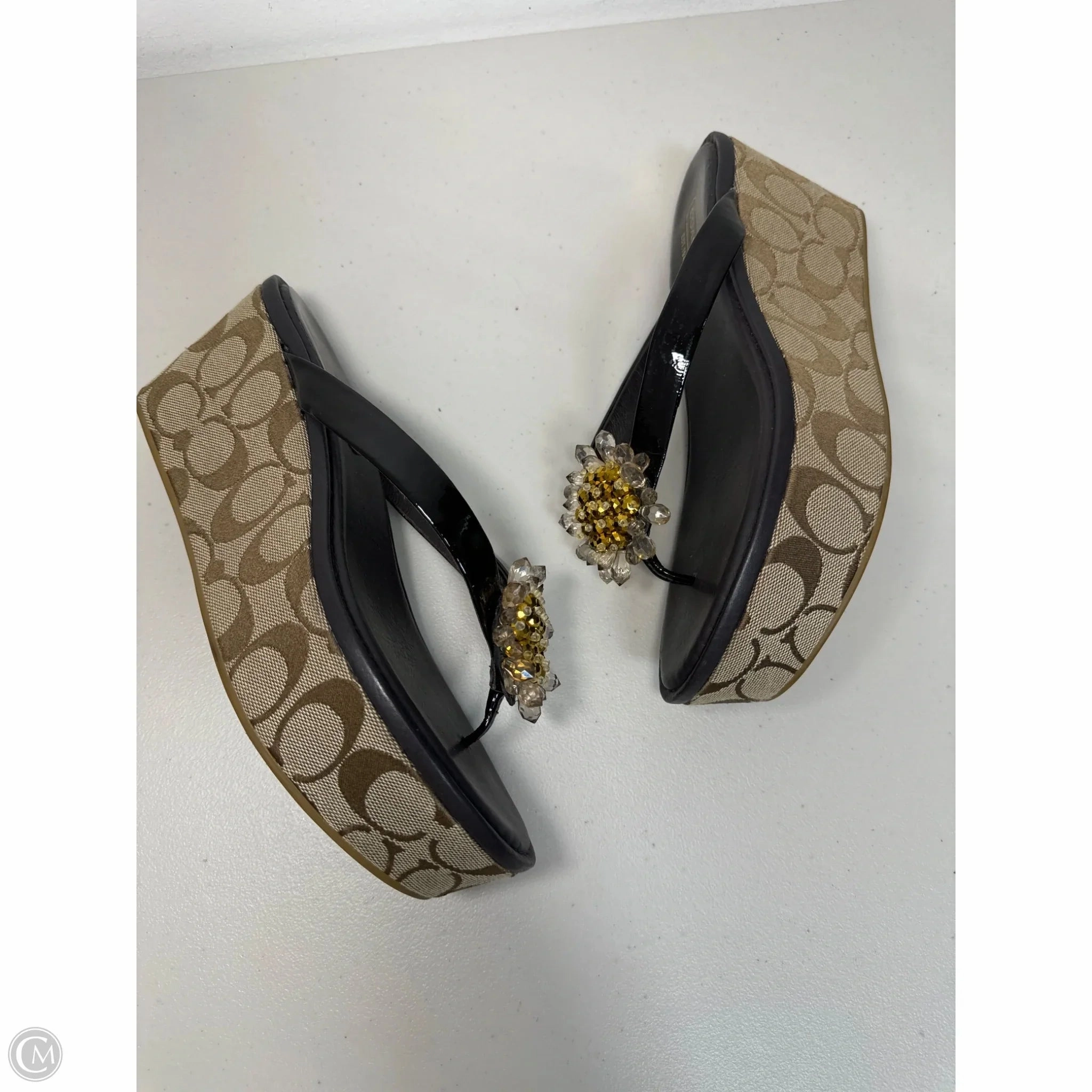 Sandals Designer By Coach In Brown, Size: 8