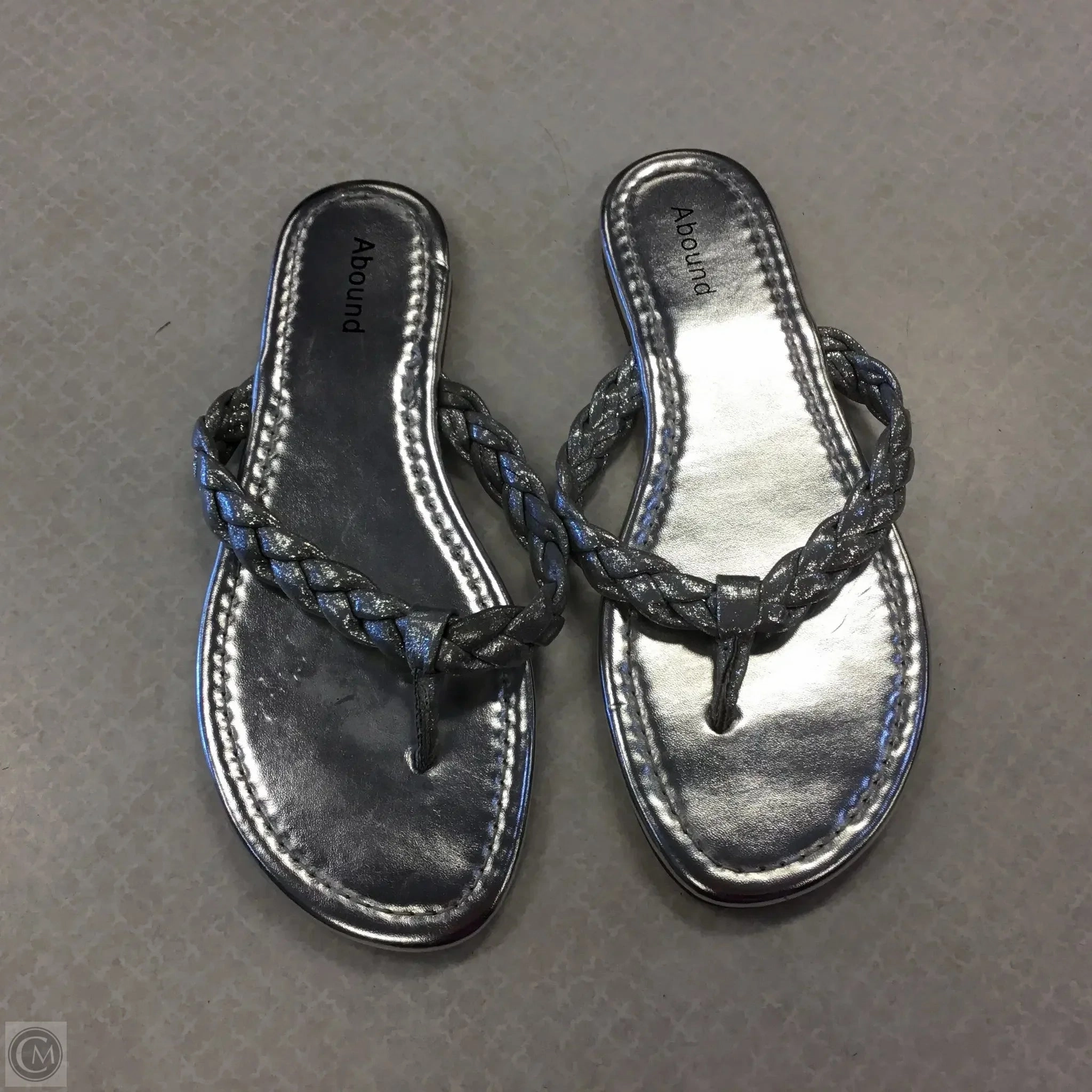 Sandals Flip Flops By Abound In Silver, Size: 7