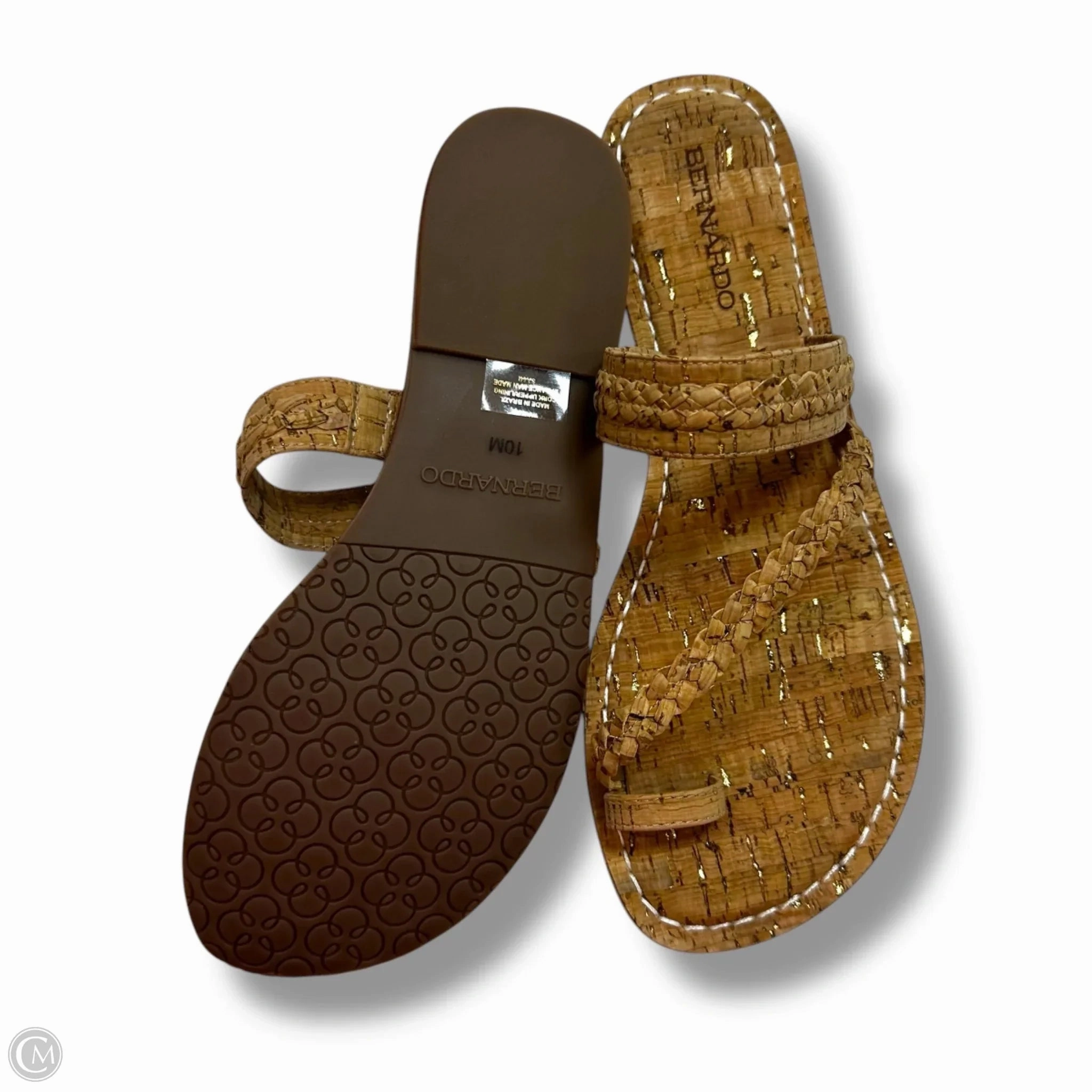 Sandals Flip Flops By Bernardo In Tan, Size: 10