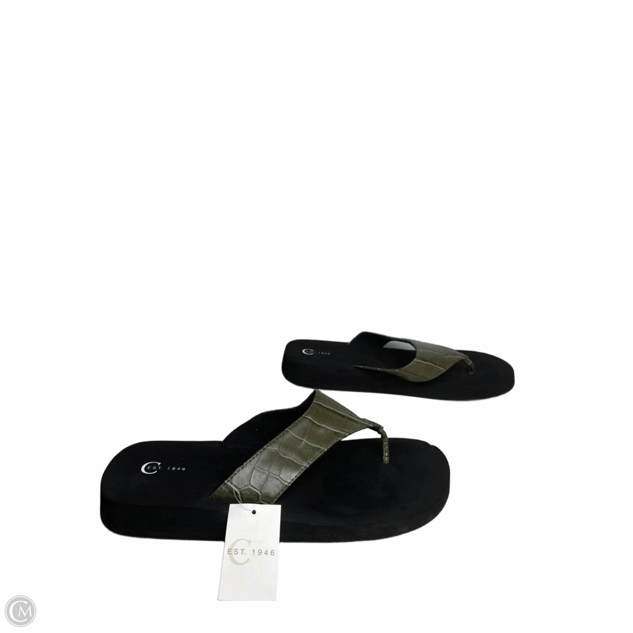 Sandals Flip Flops By Cato In Green, Size: 12