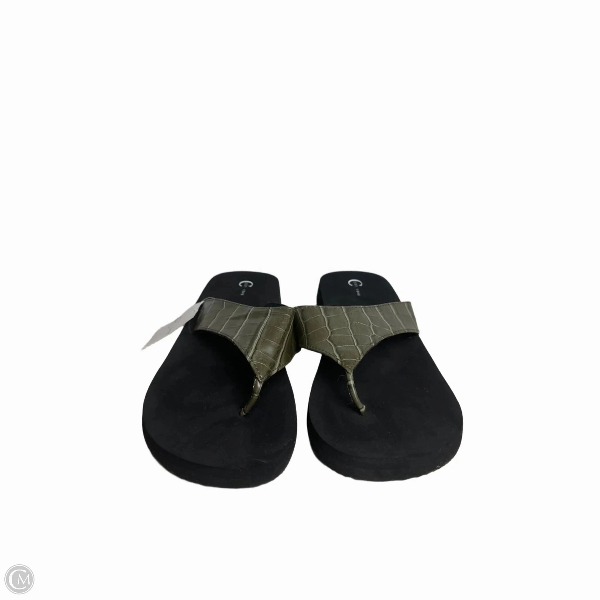 Sandals Flip Flops By Cato In Green, Size: 12