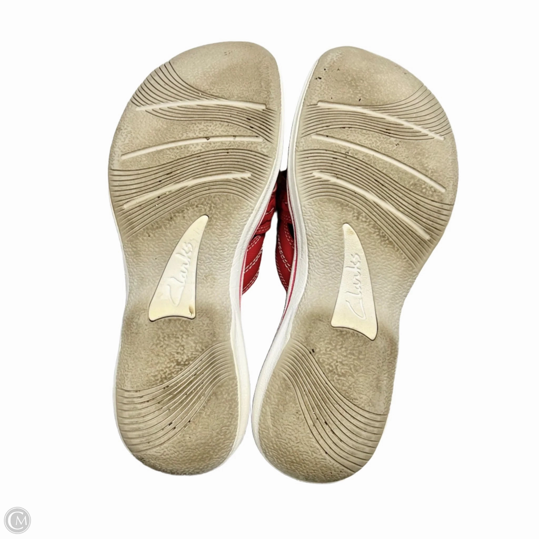 Sandals Flip Flops By Clarks In Red, Size: 6