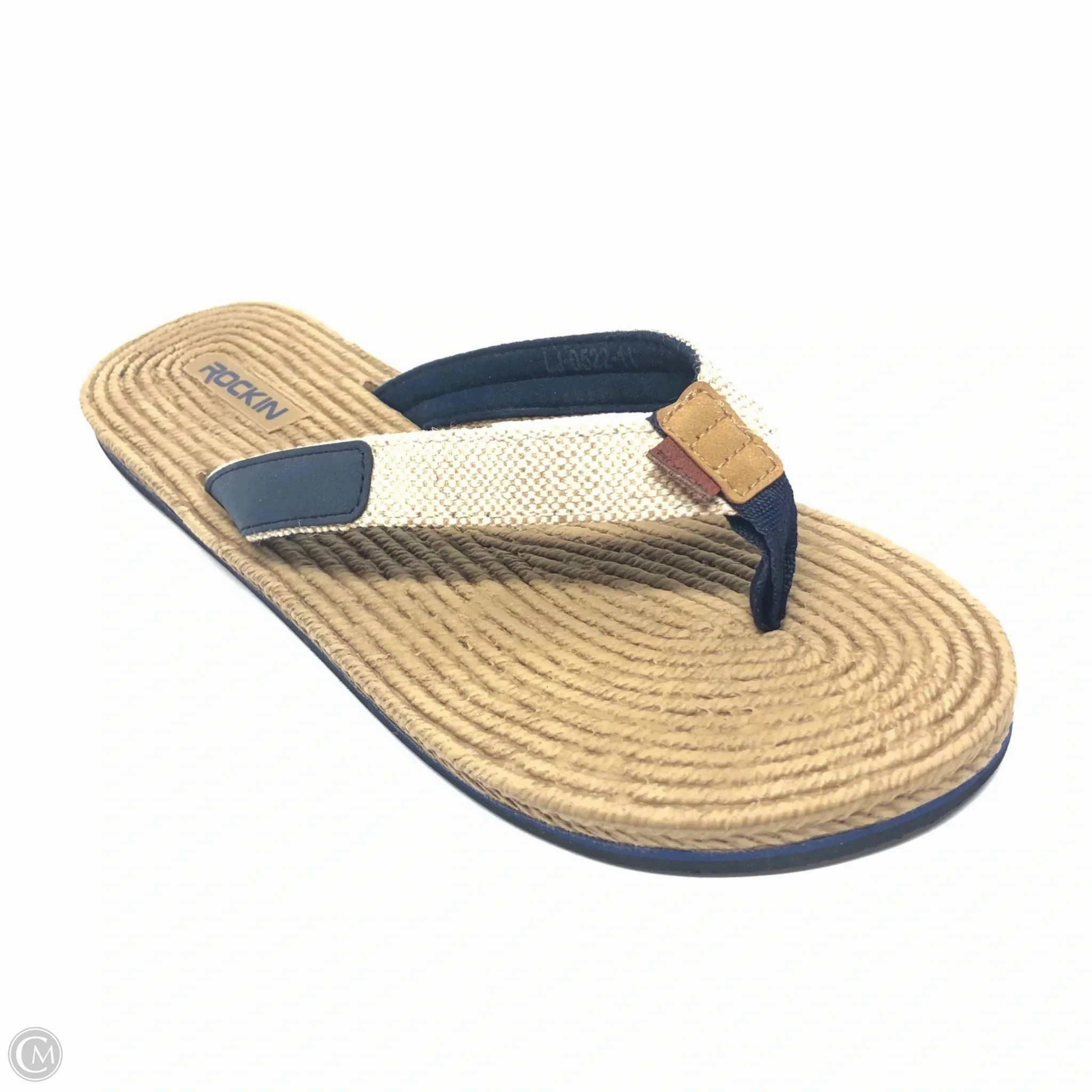 Sandals Flip Flops By Clothes Mentor In Black & Tan, Size: 11