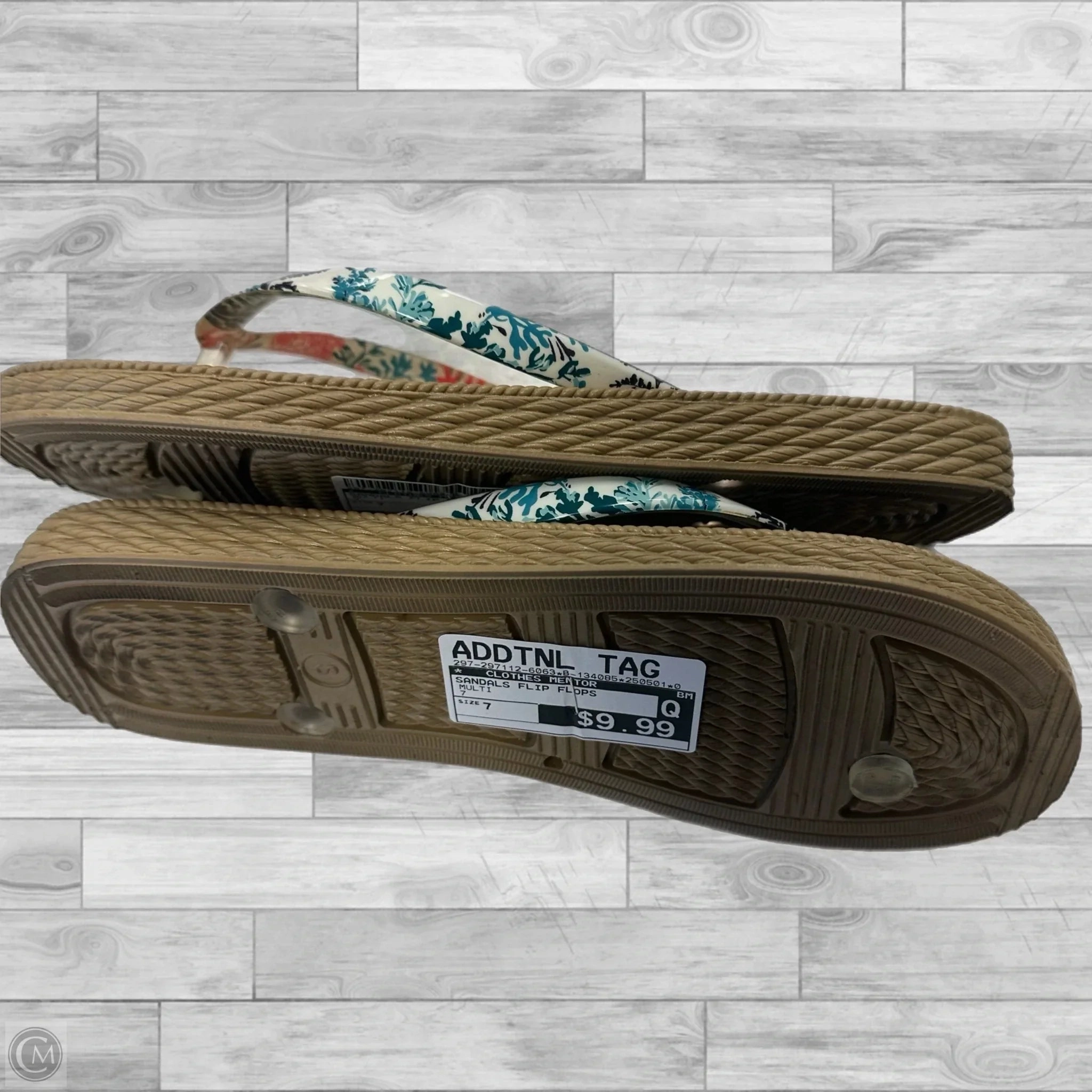 Sandals Flip Flops By Clothes Mentor In Multi-colored, Size: 7