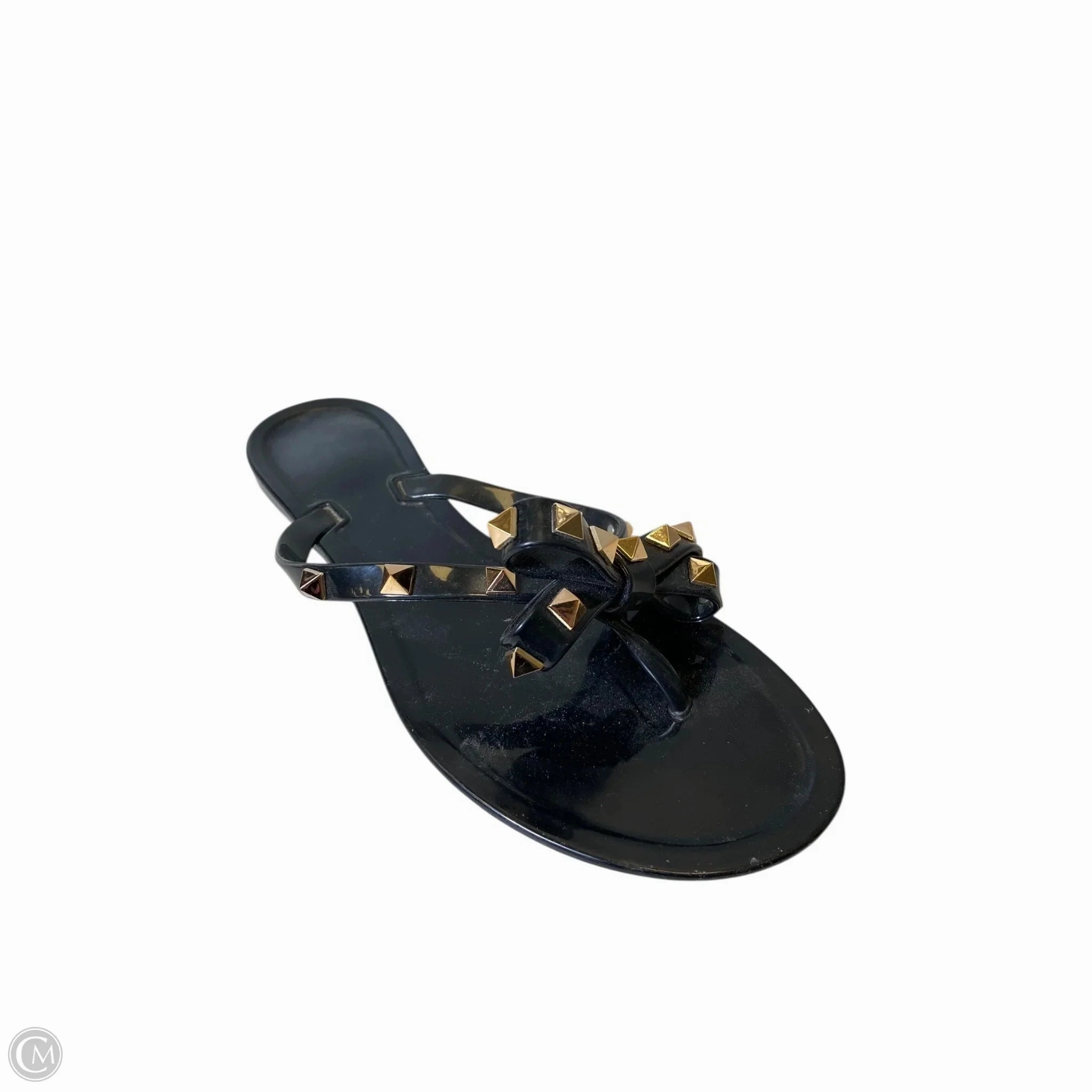 Sandals Flip Flops By Cmc In Black & Gold, Size: 8.5