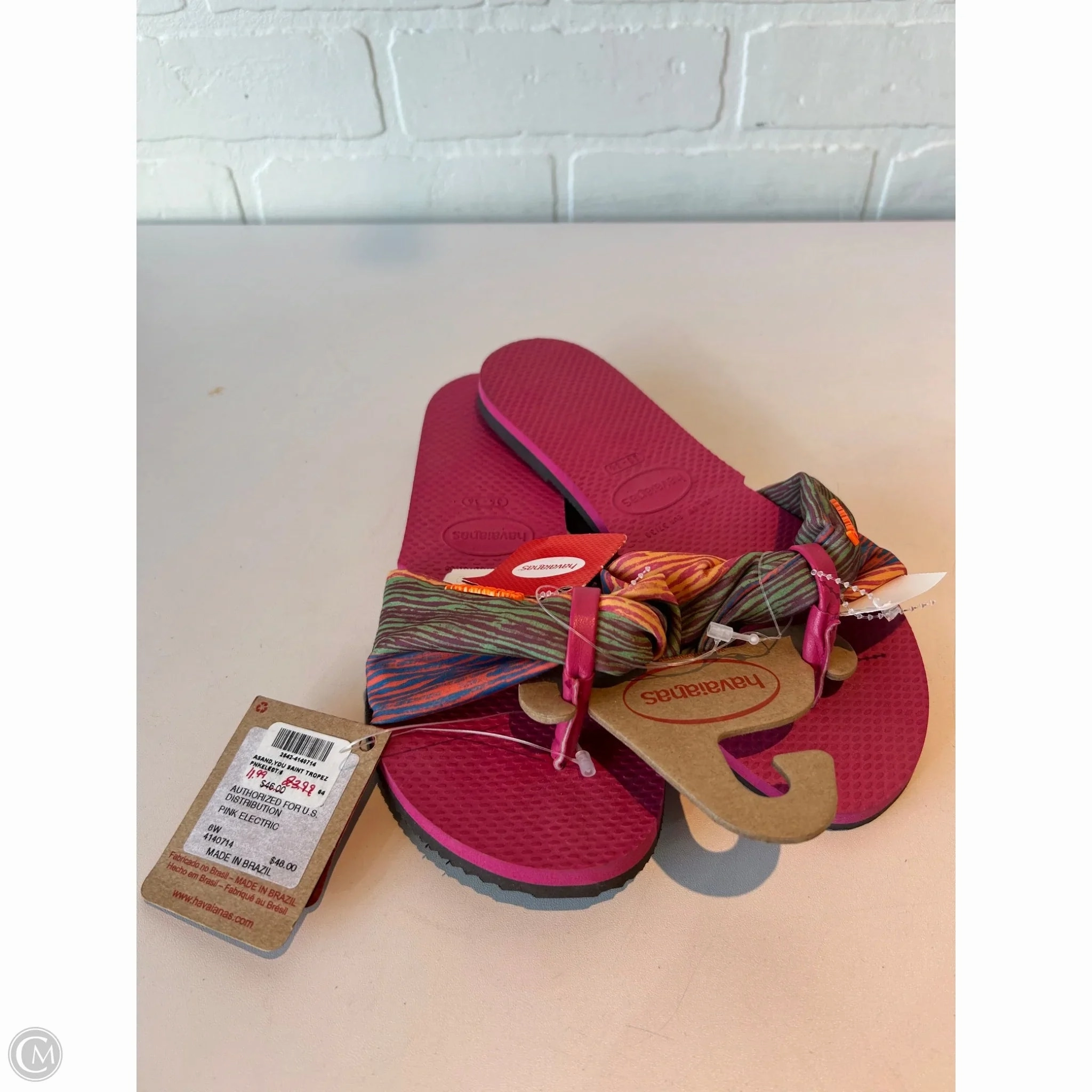 Sandals Flip Flops By Havaianas In Blue & Red, Size: 6