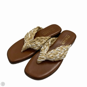 Sandals Flip Flops By Italian Shoemakers In Gold, Size: 8
