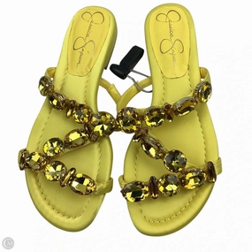 Sandals Flip Flops By Jessica Simpson In Yellow, Size: 7.5