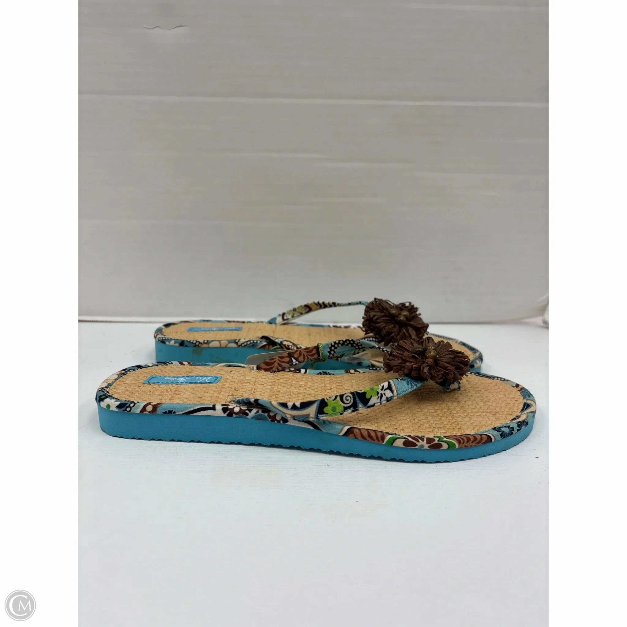 Sandals Flip Flops By Vera Bradley In Blue, Size: 8