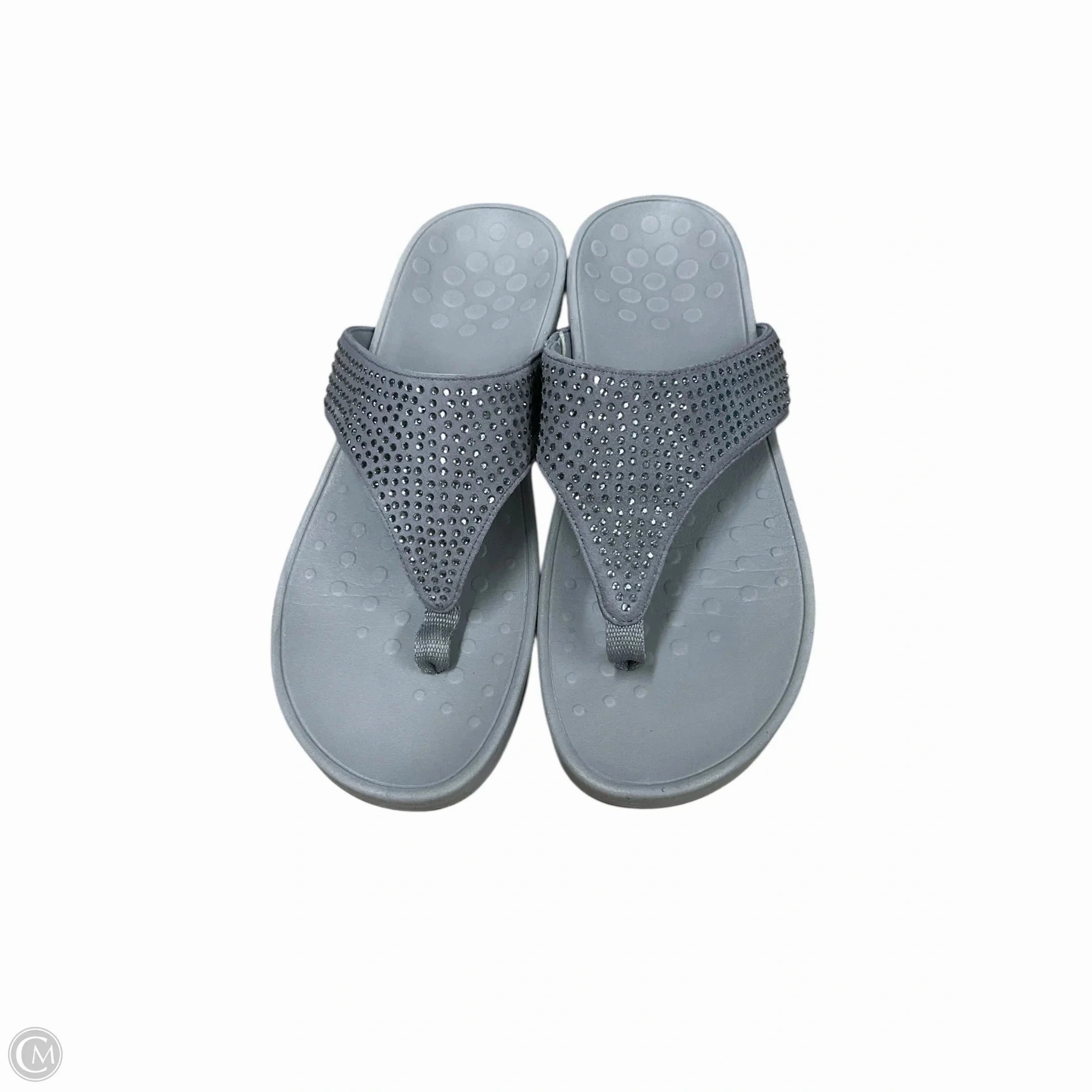 Sandals Flip Flops By Vionic In Grey, Size: 8