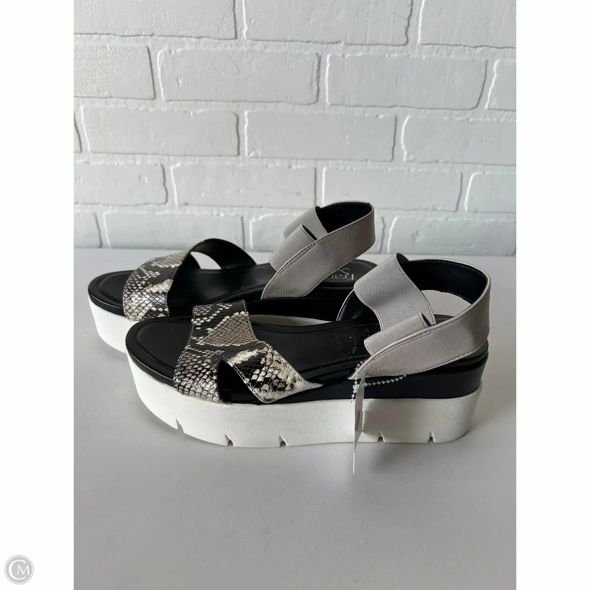 Sandals Heels Block By Franco Sarto In Snakeskin Print, Size: 9
