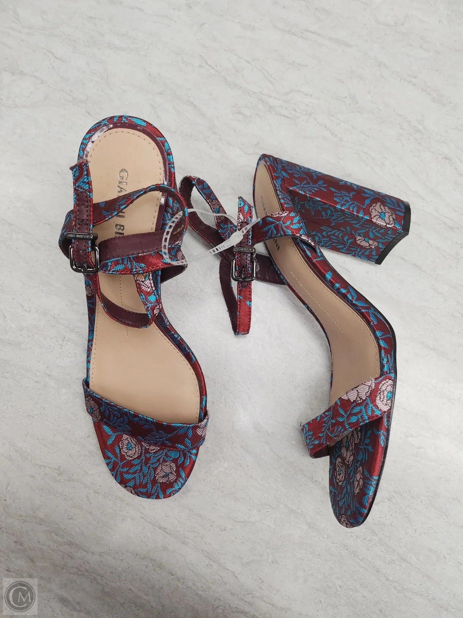 Sandals Heels Block By Gianni Bini In Floral Print, Size: 9.5