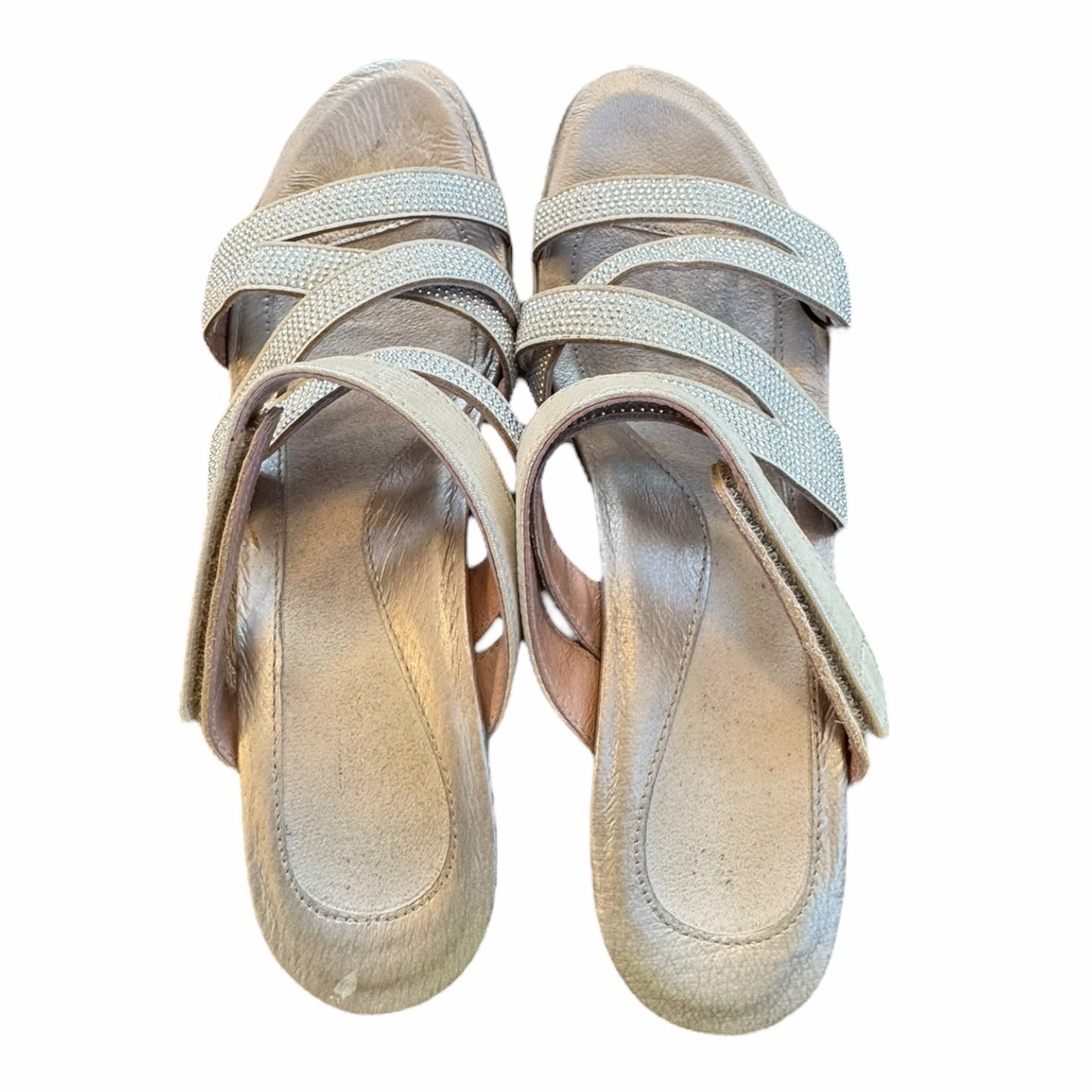 Sandals Heels Block By Naot In Beige, Size:7.5