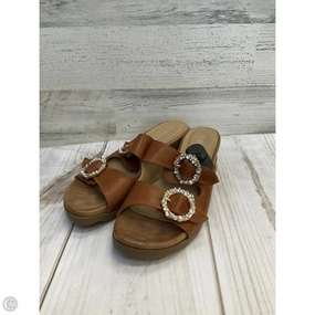 Sandals Heels Block By Spring Step In Brown, Size: 7.5